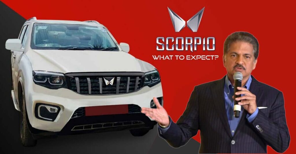Anand Mahindra with the 2022 Mahindra Scorpio