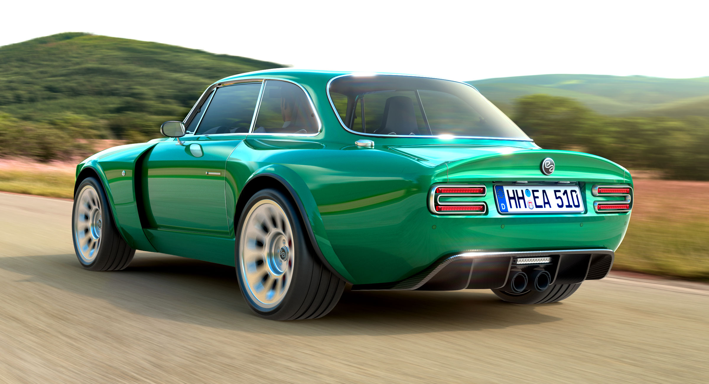 The $ 430,000 Alfa Romeo GT Restomod offers the 540 HP V6 heart of the Giulia Quadrifoglio.