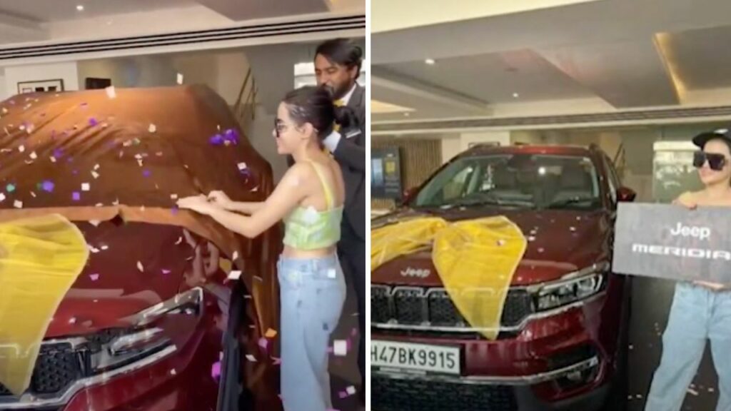 Uorfi javed buys jeep meridian Car Blog India Uorfi Javed Buys Jeep Meridian